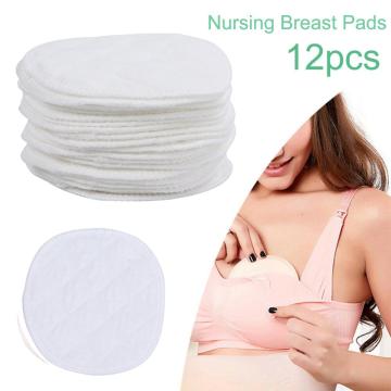 12Pcs(6 pairs) 3 layers cotton Reusable Breast Pads Nursing Waterproof Organic Plain Washable Pad Baby Breastfeeding Accessory