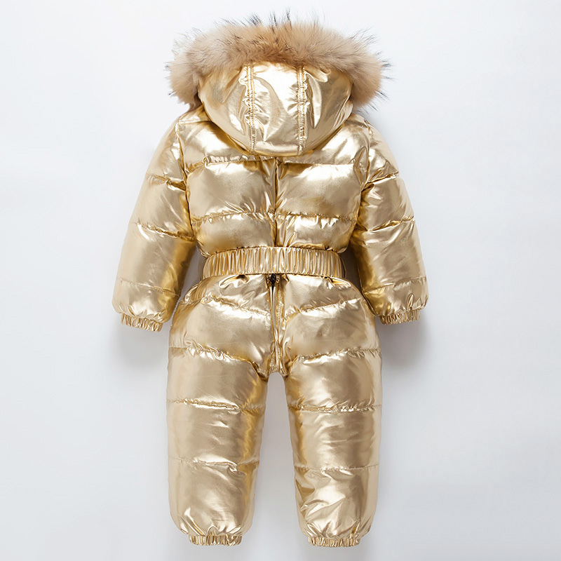 1111 Brand Orangemom Russia Winter -30 Degree Down Jacke Children Large Raccoon Fur Clothes Boys Girls Warm Windbreaker Rompers