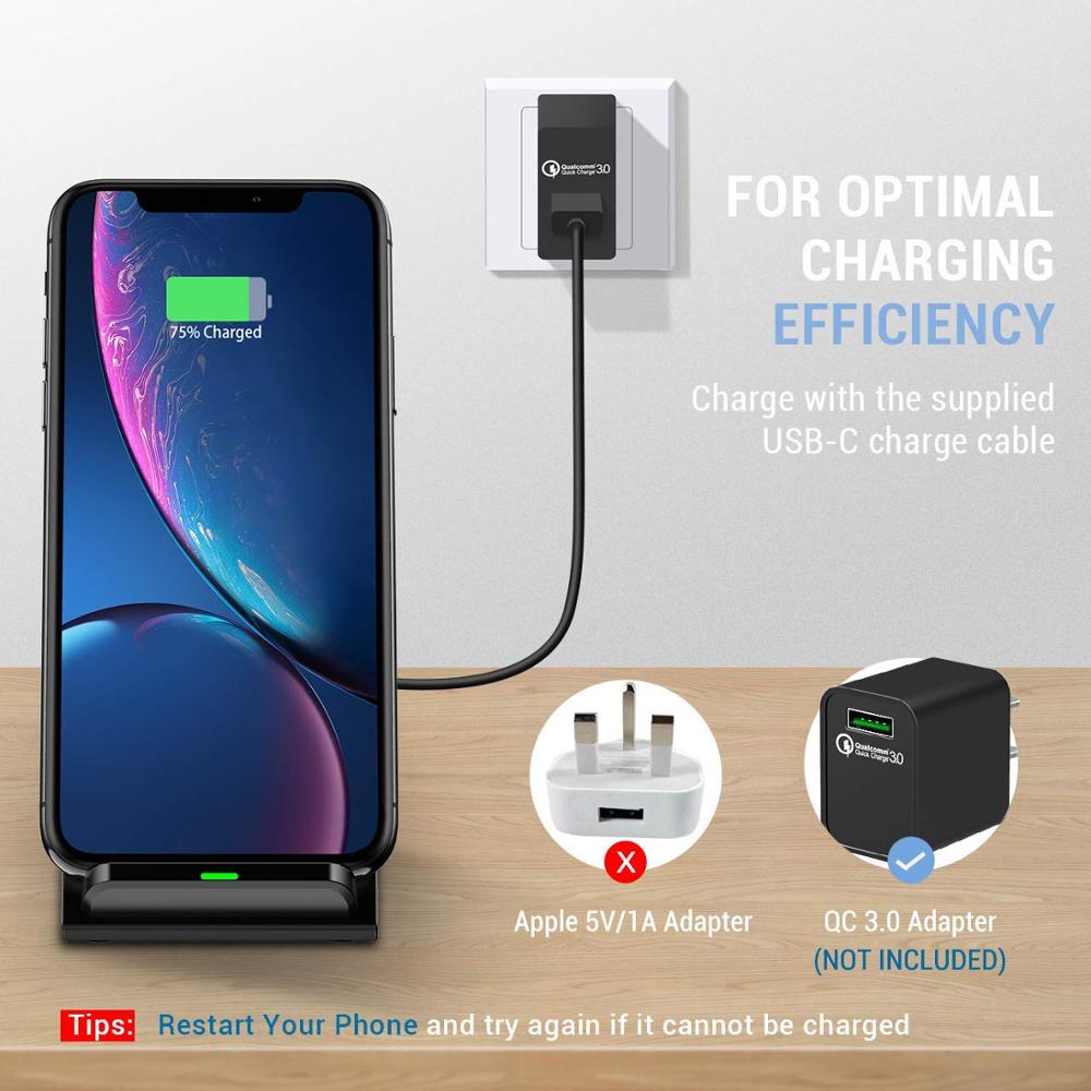 30W Qi Wireless Charger Stand For iPhone 12 Mini 11 Pro XS MAX XR X 8 Samsung S20 S10 Fast Charging Dock Station Phone Charger