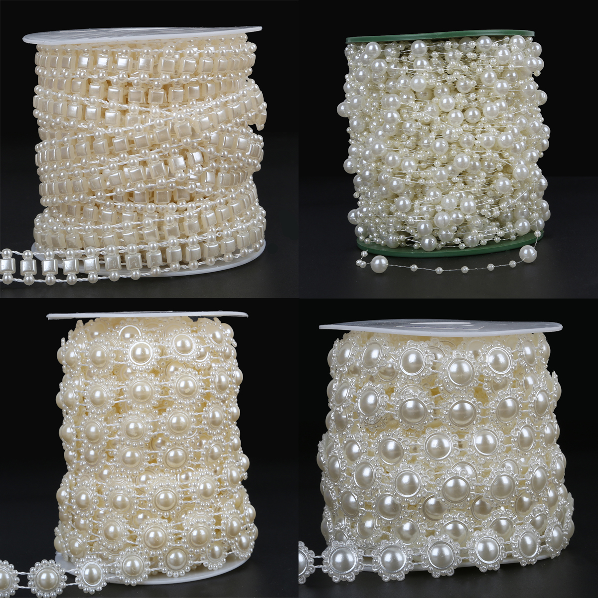 2-10Meters Fishing Line Artificial Pearls Beads Chain Flower For Wedding Decoration Bridal Bouquet Scrapbook Decoration