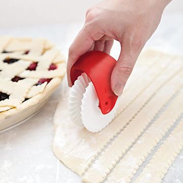 Kitchen Helper DIY Dough Cutting Roller Tools Biscuits Maker Lattice Roller Docker Dough Cutter Tool Wave/Hemp Pattern