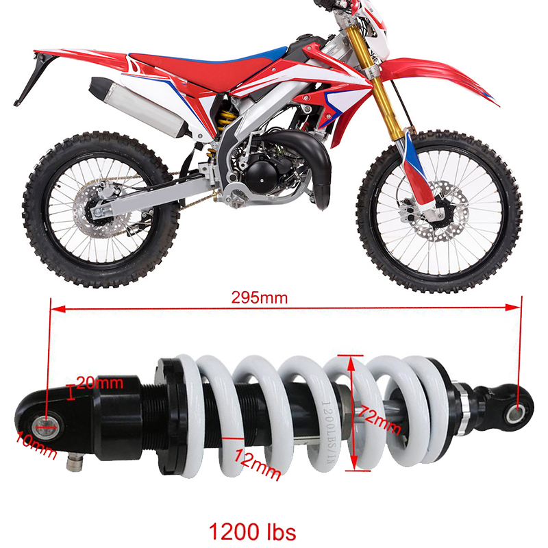 295mm 1200LBS Motorcycle Rear Back Shock Absorber Shocker Suspension Adjustable For PIT QUAD DIRT BIKE ATV BUGGY