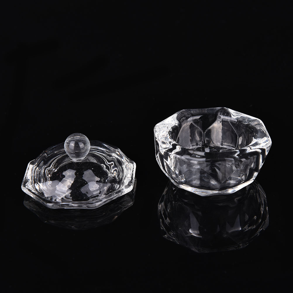 Crystal Glass Dappen Dish Lid Bowl Cup Holder Manicure Equipment Nail Tool For Nail Art Acrylic Powder Liquid Equipment Tools