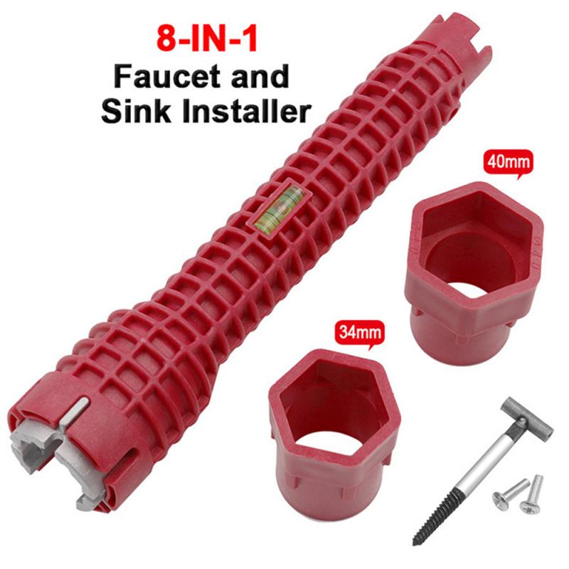 8 In 1 Faucet And Sink Installer Faucet Sink Installer Water Pipe Wrench Tool For Plumbers Homeowners Socket Wrench Set Dropship