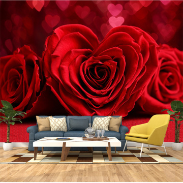 Custom Any Size 3D Wall Painting Wallpaper Murals Romantic Red Rose Bedroom TV Background Mural Photo Wall Paper For Living Room