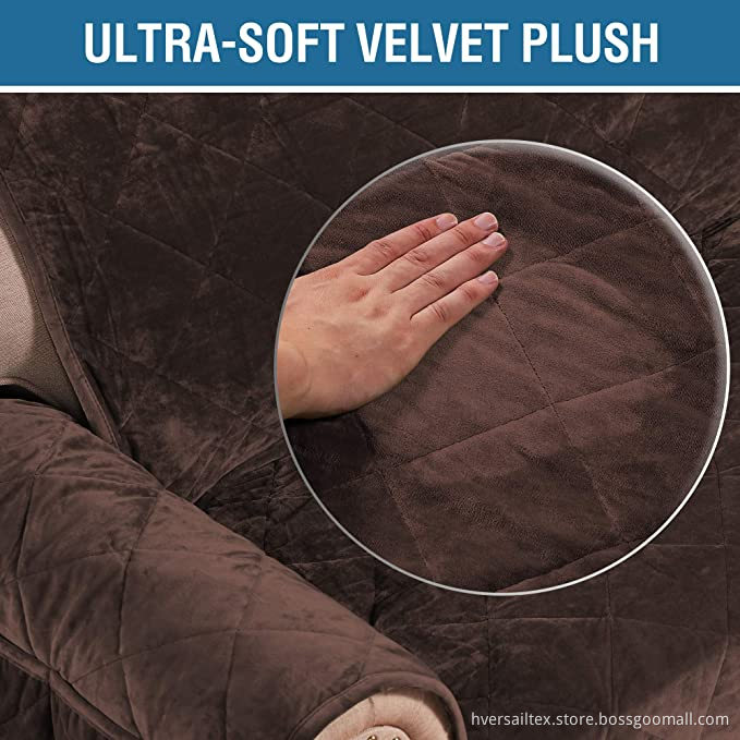 Resistant Velvet Plush Recliner Cover Protector