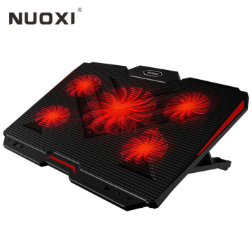 NUOXI Gaming Laptop Cooler 2 USB Ports and Five Big cooling Fan Laptop Cooling Pad LED Backlit Notebook Stand For 12-17 inch