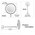 New 10 Times Magnifying Glass Vanity Mirror LED Light 360 Degree Flexible Rotating Suction Cup Bathroom Bedroom Night Light