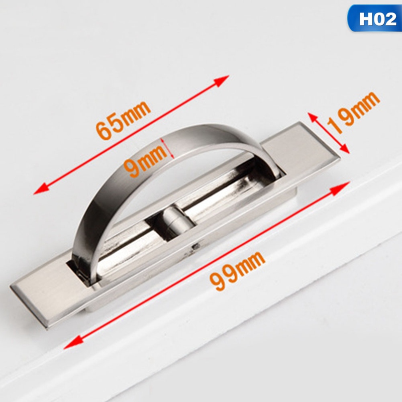 Tatami Hidden Door Handles Zinc Alloy Recessed Flush Pull Cover Floor Cabinet Handle Bright Chrome Dark Furniture Hardware