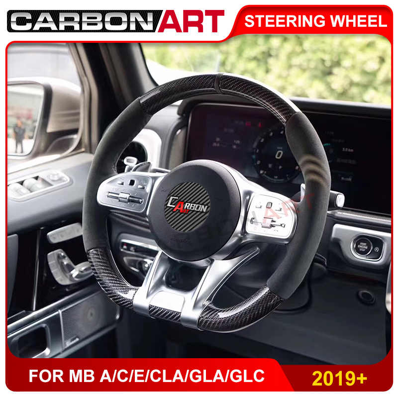 2019 W205 auto parts Carbon fiber steering wheel for Mercedes A C S class A200L W177 new A class E53 GLC CLS GLE class