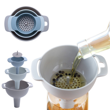 1PC 4 In 1 Kitchen Funnel Kit Oil Funnel Strainer Oil Water Spices Wine Flask Filter Funnel Plastic Kitchen Accessories OK 1188