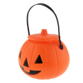 Halloween Pumpkin Bucket Candy Holder Jar With Handle Trick Or Treat Supply