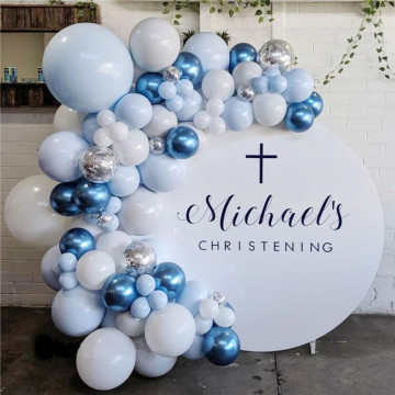 79pcs Balloons Garland Arch Kit Pastel Macaron Blue White Metallic Blue Balloons Wedding Birthday Baby Shower Party Decoration