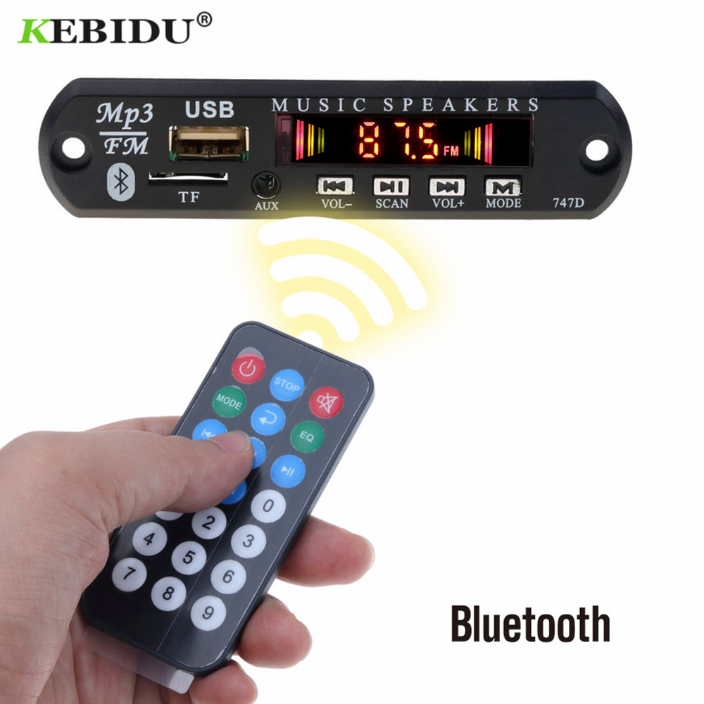 KBBIDU MP3 Decoder Board 5V 12V Bluetooth MP3 Player Decoder Board FM Radio TF USB 3.5 Mm WMA AUX Audio Receiver Car Kit