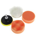 5Pcs 3/4/5 inch M10 Sponge Waxing Buffing Polishing Pad Kit with Drill Adapter Automobiles Tools Maintenance Care Paint Care
