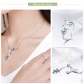BISAER Jewelry Set 925 Sterling Silver Bird Hummingbirds Greeting Collar Anel Jewelry Sets For Women Fashion Earrings Jewelry