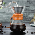 400ml Heat Resistant Glass Coffee Pot with Reusable Stainless Steel Filter Pour Over Coffee Maker Espresso Coffee Drip Pot