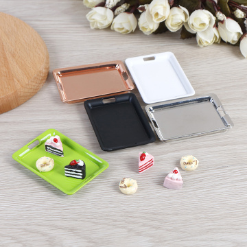 1/12 Dollhouse Mini Metal Plate Simulation Tray Model Toys for Doll House Decoration42mm*60mm Miniature Accessories