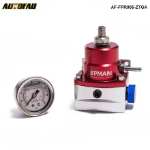 Red-Silver Universal Injected Bypass Aluminum Adjustable Fuel Pressure Rulator gauge For Honda civic 1992 AF-FPR005-ZTGA