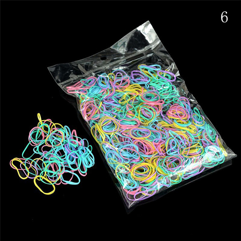 1000pcs Mixed Colors Rubber Bands Small Circle Strong Elastic Rubber Band Girls Hair Rope Stationery Holder Band Office Supplies