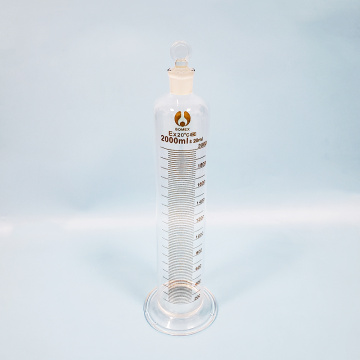 High borosilicate glass measuring cylinder with graduations and ground-in glass stopper,Capacity 2000ml,Laboratory Cylinder