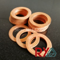 Copper Flat Washer M16 Seal Gasket inner diameter 16mm Sealing Ring Thin Sheet T3 Red copper washer