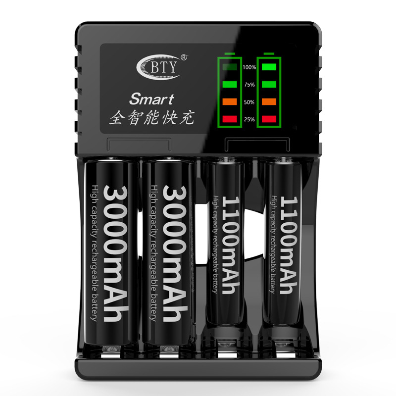 1pc 4 Slots Battery Charger Smart Rechargeable Battery Chargers 2 Colors For AA/AAA Ni-MH/Ni-Cd Rechargeable Battery