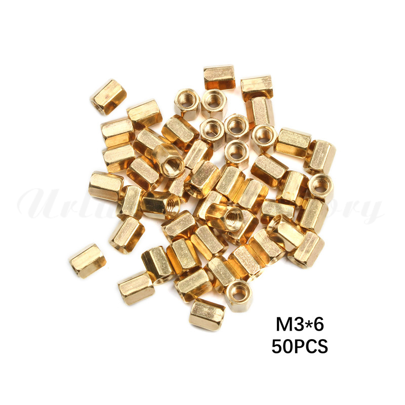 50Pcs M3 Hex Nut Spacing Screw Female Brass Threaded Pillar PCB Motherboard Standoff Spacer 4mm/5mm/6mm/8mm/10mm/12mm