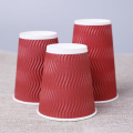 50pcs Coffee Cups Threaded Insulation Triple Wall Takeaway Cup Paper Cup with Lid for Cafe Catering Restaurant