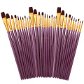 50 PCS Nylon Hair Paint Brushes Set Artist Paintbrush Lot Multiple Mediums Brushes for Watercolor Gouache Oil Painting Drawing