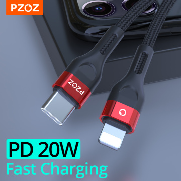 PZOZ PD 20W/18W USB C Cable Fast Charging For iPhone 12 Pro Max 11 Xr Xs 8 Plus ipad mini air Macbook Type C Charger USB-C Cable