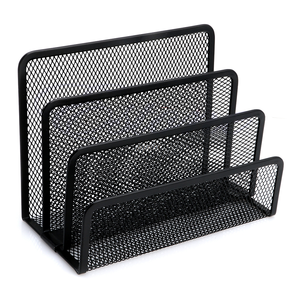 Black Document Desk accessories Mesh Letter Sorter Mail Tray Office File Organiser Business Whosale&Dropship
