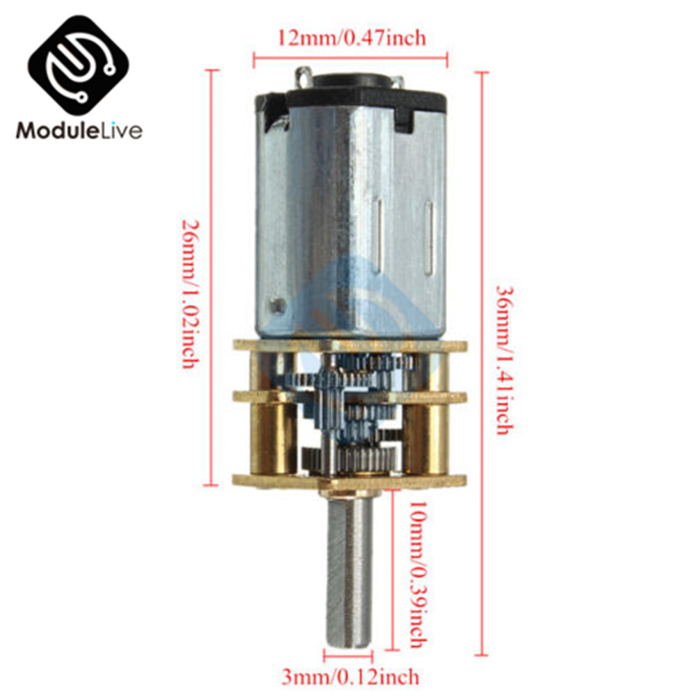 DC 6V 30RPM N20 Micro Speed Gear Motor Reduction Gear Motors with Metal Gearbox Wheel