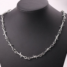 Gothic Short Exaggerated Necklace Punk Style Barbed Wire Brambles Link Chain Choker Gifts for Friends Collares De Moda