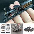 1/200 4D Steam Electric Locomotive Train Model 7cm Mini Plastic Building Kit Sand Table Assembly Toy For Children Gift