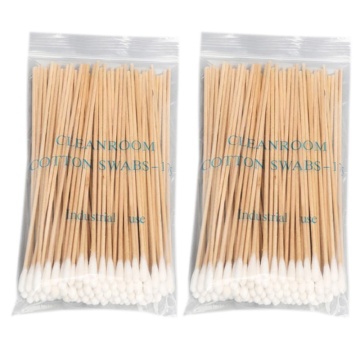 100/200Pcs 6 Inch Wooden Cotton Swabs Cleaning Sterile Sticks Applicator for Wound Clean Oil Makeup Eyeshadow Brush Remover Tool