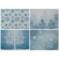 VOGVIGO Christmas Snowflake Pattern Placemat Dining Table Mat Reusable Polyester Table Napkins Kitchen Decoration Accessories