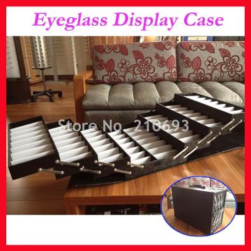 A64 Foldable Eyeglass Eyewear Optical Frame Sunglasses Suitcase Display case Hold 64pcs of glasses