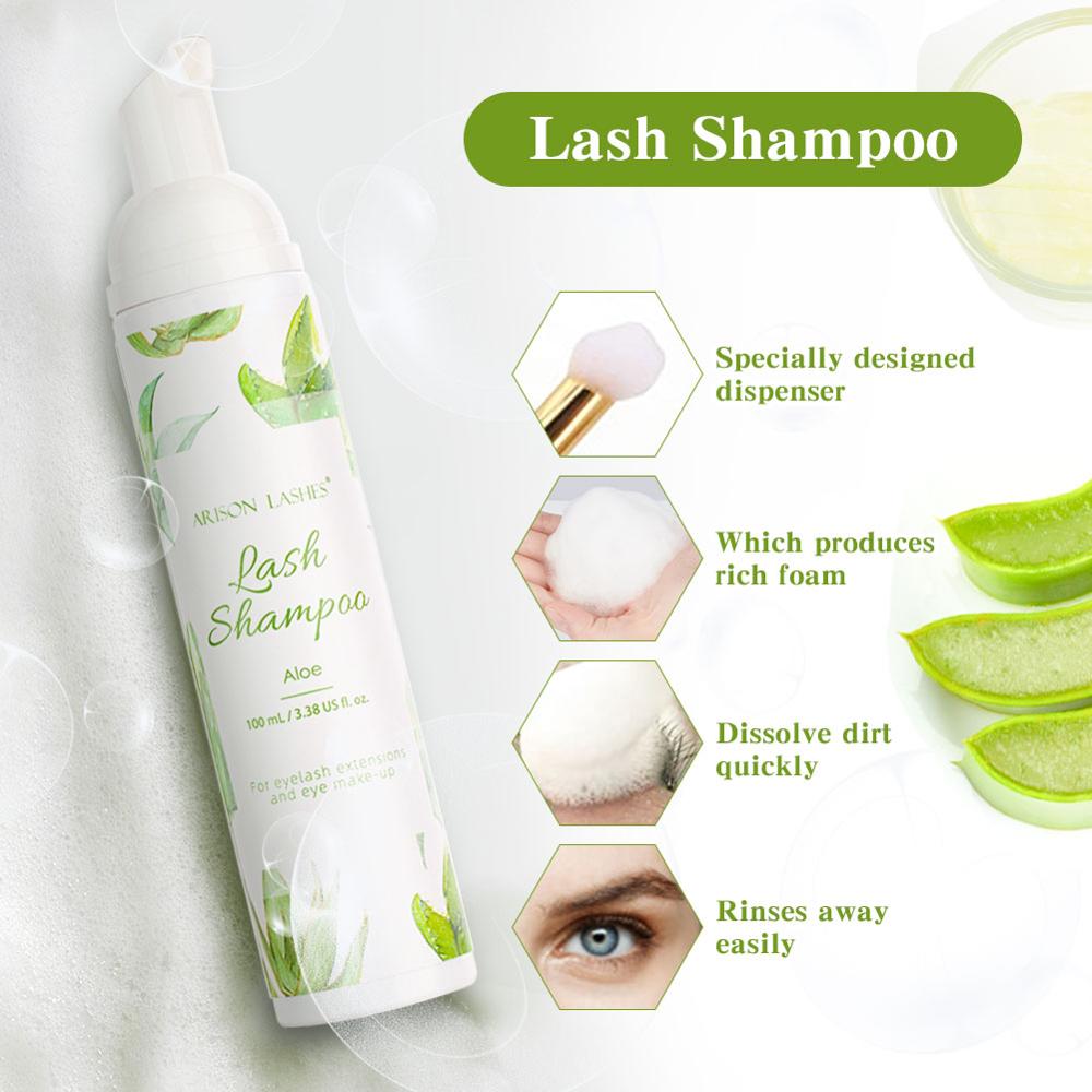 100ml Lash Shampoo Eyelash Extensions Brush Shampoo Kit Eyelashes Extension Glue Eye Lash Cleaning No Stimulation