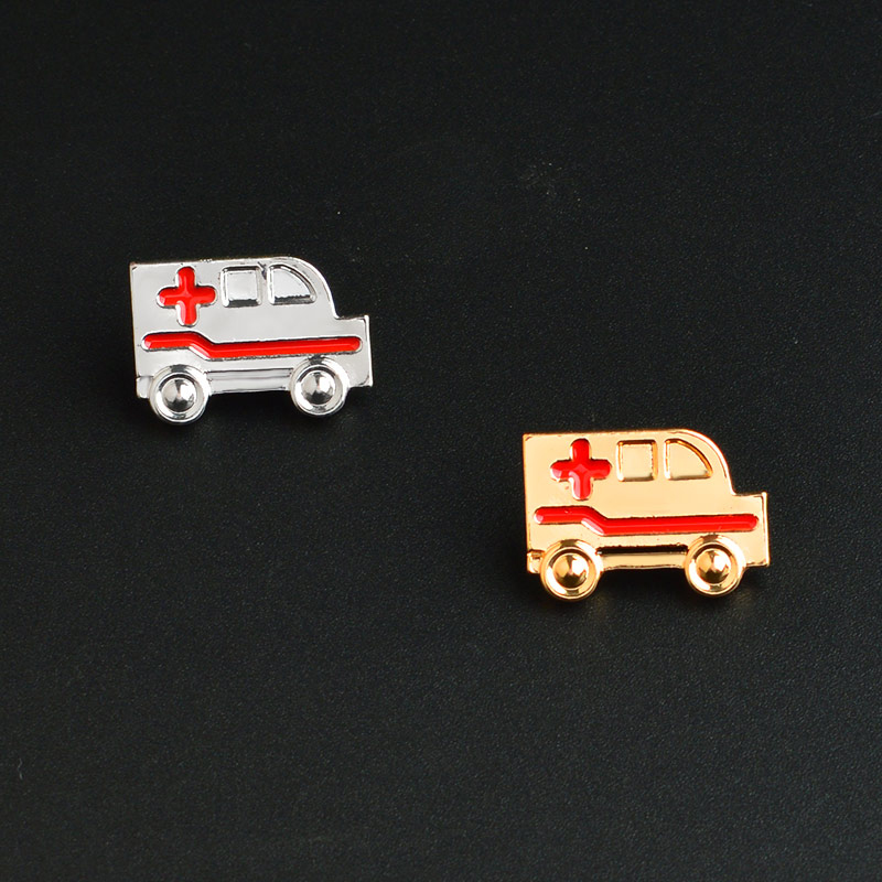 Ambulance Brooch Red Cross Pins custom Medical jewelry for MD Doctor Nurse Graduation gift for Medical students