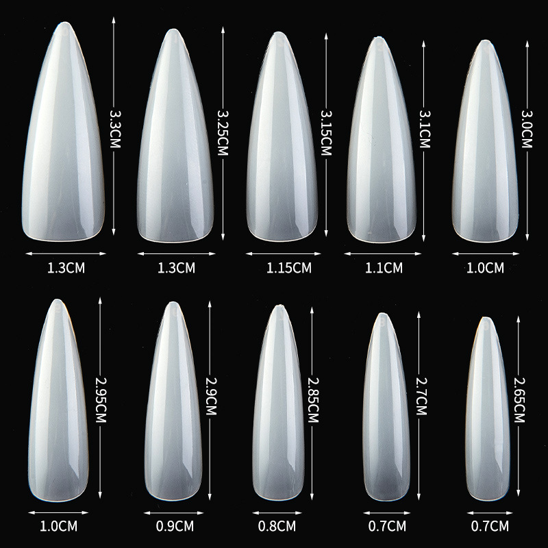 100pcs Long Stiletto Artificial Fake Nails Black Full Cover Impress Press On Nails False Tips Fingernails Woman Manicure