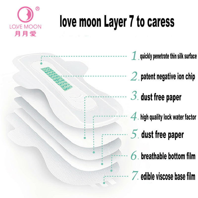 love moon anion sanitary pads menstrual pads small qiray pads can't reusable sanitary pads panty liner 3 pack 40 pieces