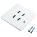 5V 3.1A DC 4 Ports USB Electric Wall Charger Dock Station Socket Power Outlet Panel Plate Switch Power Supply Adapter Plug