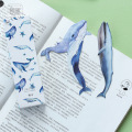 30 pcs/box Whale Fish paper bookmark stationery bookmarks book holder message card school supplies papelaria