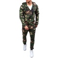 ZOGAA Men's Tracksuit Fashion Camouflage Sweatshirt + Jogging Pants 2 Piece Set Casual Outwear Suits Hooded Sweat Track Suit Men