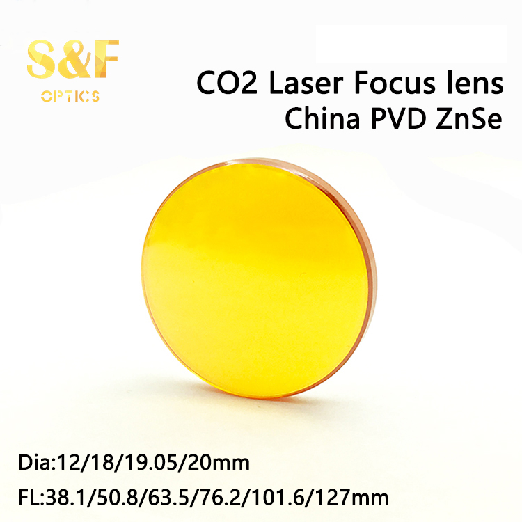 China PVD Znse CO2 laser focus lens Dia. 12 18 19.05 20 mm FL 1.5 2 2.5 3 4 5 inch for laser cutting machine