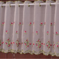 Embroidered Floral Short Curtains For Kitchen Valance Pelmet Voile Curtains for Living Room Bedroom Door Window Blinds