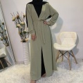 Latest Plain Simple Design Islamic Clothing Kimono Cardigan Muslim Women Dubai Abaya Dubai Middle East Fashion Style