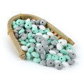30pcs 12mm Lentils Silicone Beads Rodent Baby Teethers Beads Pearl Silicone Teething Toys DIY Pacifier Chain Baby Products