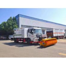 Multi-function dust suppressor truck with snow removal roller